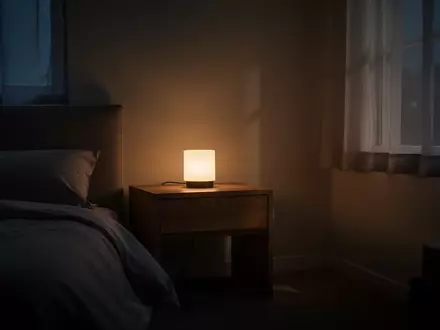Ein minimalistisch eingerichtetes Schlafzimmer bei Nacht, das eine ruhige und ungestörte Atmosphäre vermittelt. - Foto: über boerse-global.de