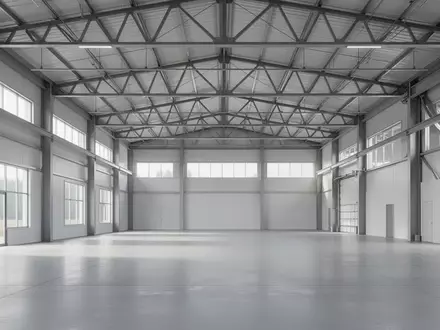 Eine moderne, weitläufige Industriehalle mit Betonboden und hohen Decken in einer Fabrik in Oregon. - Foto: über boerse-global.de