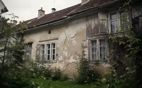 Nahaufnahme einer sanierungsbedürftigen Hausfassade mit alter Bausubstanz und verwildertem Vorgarten bei Tageslicht. - Foto: über boerse-global.de