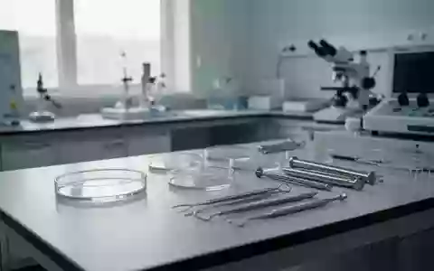 Steriler Labortisch mit medizinischen Instrumenten und Petrischalen in einer klinischen Umgebung. - Foto: über boerse-global.de
