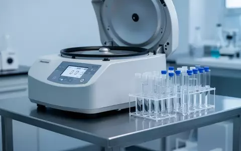 Ein steriler Laborarbeitsplatz mit Zentrifugentechnik und medizinischen Probenröhrchen zur Krebsforschung. - Foto: über boerse-global.de