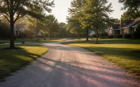 Ein sonniger Kiesweg in einem ruhigen Park am späten Nachmittag, der zu einem kurzen Spaziergang einlädt. - Foto: über boerse-global.de