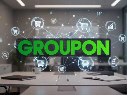 Abstrakte digitale Marktplatz-Grafik mit leuchtenden Netzwerkknoten und modernen Icons für den E-Commerce-Sektor. - Foto: über boerse-global.de