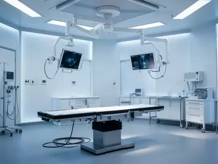 Ein steriler, modern ausgestatteter medizinischer Eingriffsraum mit hochmoderner bildgebender Medizintechnik. - Foto: über boerse-global.de