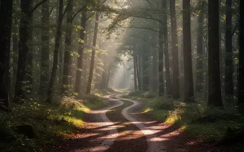 Ein gewundener Pfad durch einen sonnendurchfluteten Wald, der den Prozess der Gewohnheitsbildung symbolisiert. - Foto: über boerse-global.de