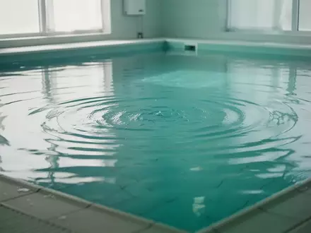 Ein ruhiges, helles Schwimmbecken mit klarem Wasser und sanften Lichtreflexen an der Oberfläche. - Foto: über boerse-global.de