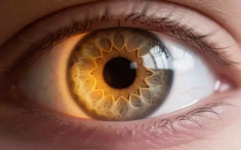 Nahaufnahme einer menschlichen Iris mit bernsteinfarbenem Licht, die die feinen Strukturen des Auges hervorhebt. - Foto: über boerse-global.de