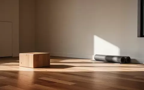 Ein heller, minimalistischer Physiotherapieraum mit Holzboden, einer Yogamatte und einem Übungsblock in einer Ecke. - Foto: über boerse-global.de