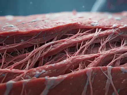 Mikroskopische Aufnahme von gesundem Herzmuskelgewebe mit erkennbaren Faserstrukturen. - Foto: über boerse-global.de