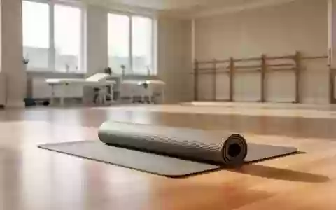 Ein heller, minimalistischer Übungsraum mit einer ausgerollten Gymnastikmatte auf einem Holzboden. - Foto: über boerse-global.de