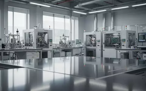 Ein minimalistisches, modernes Labor mit Halbleiter-Fertigungstechnik im Hintergrund bei natürlichem Licht. - Foto: über boerse-global.de