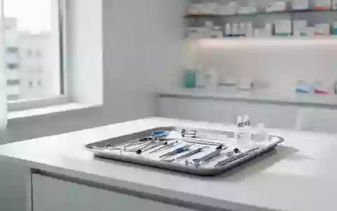 Ein heller, steriler Beratungsraum in einer Apotheke mit medizinischem Equipment auf einem Tray. - Foto: über boerse-global.de