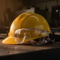 Symbolbild: Schutzhelm und Schutzbrille auf einer Werkbank - Foto: über boerse-global.de