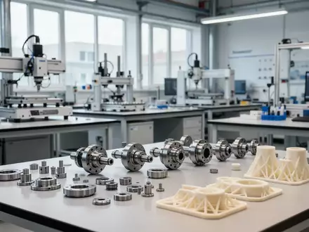 Ein heller, moderner Laborarbeitsplatz für Robotik mit Bauteilen und Werkzeugen auf einem sauberen Werktisch. - Foto: über boerse-global.de