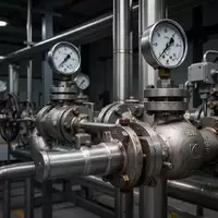 Nahaufnahme von komplexen industriellen Rohrleitungen, Ventilen und Metallstrukturen in einer technischen Anlage. - Foto: über boerse-global.de