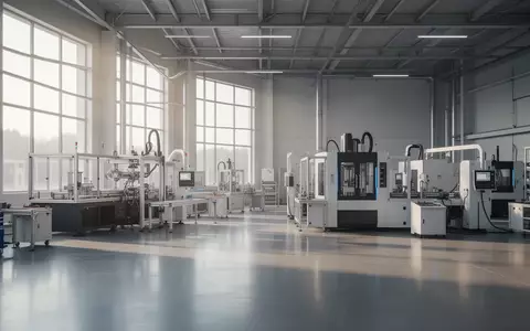 Helle, moderne Industriehalle mit Produktionsanlagen und klaren architektonischen Linien bei Tageslicht. - Foto: über boerse-global.de