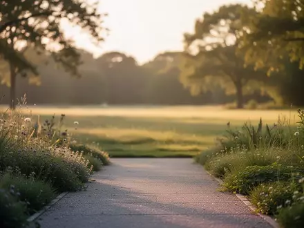 Ein sonnendurchfluteter Gartenweg, der in eine ruhige Wiese führt, als Symbol für Vorsorge und Lebensplanung. - Foto: über boerse-global.de