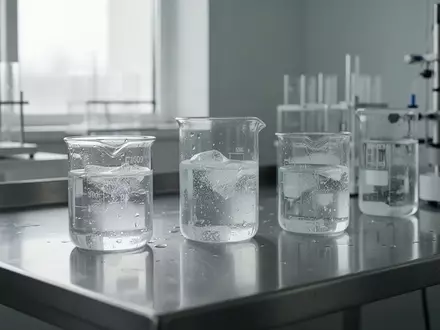 Ein steriles Labor mit Glasgefäßen und Eismischungen auf Edelstahloberflächen. - Foto: über boerse-global.de