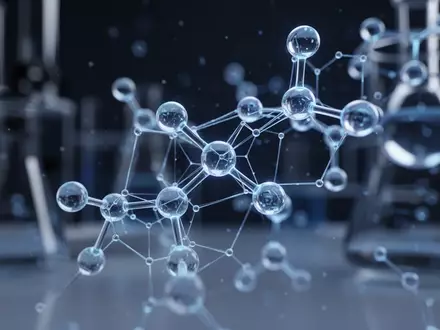 Abstraktes, wissenschaftliches Bild einer molekularen Struktur unter ultraviolettem Licht, das moderne Schmerzforschung darstellt. - Foto: über boerse-global.de