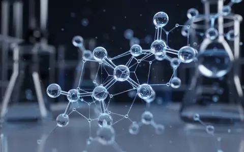 Abstraktes, wissenschaftliches Bild einer molekularen Struktur unter ultraviolettem Licht, das moderne Schmerzforschung darstellt. - Foto: über boerse-global.de