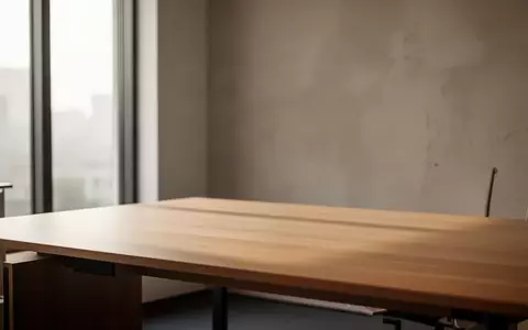 Ein minimalistischer, leerer Schreibtisch in einem hellen Büro bei Tageslicht. - Foto: über boerse-global.de