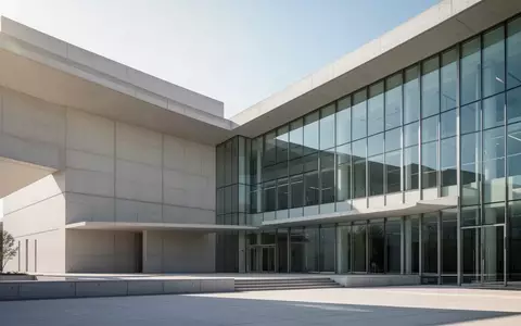 Modernes Verwaltungsgebäude mit schlichter Beton- und Glasfassade bei klarem Tageslicht. - Foto: über boerse-global.de