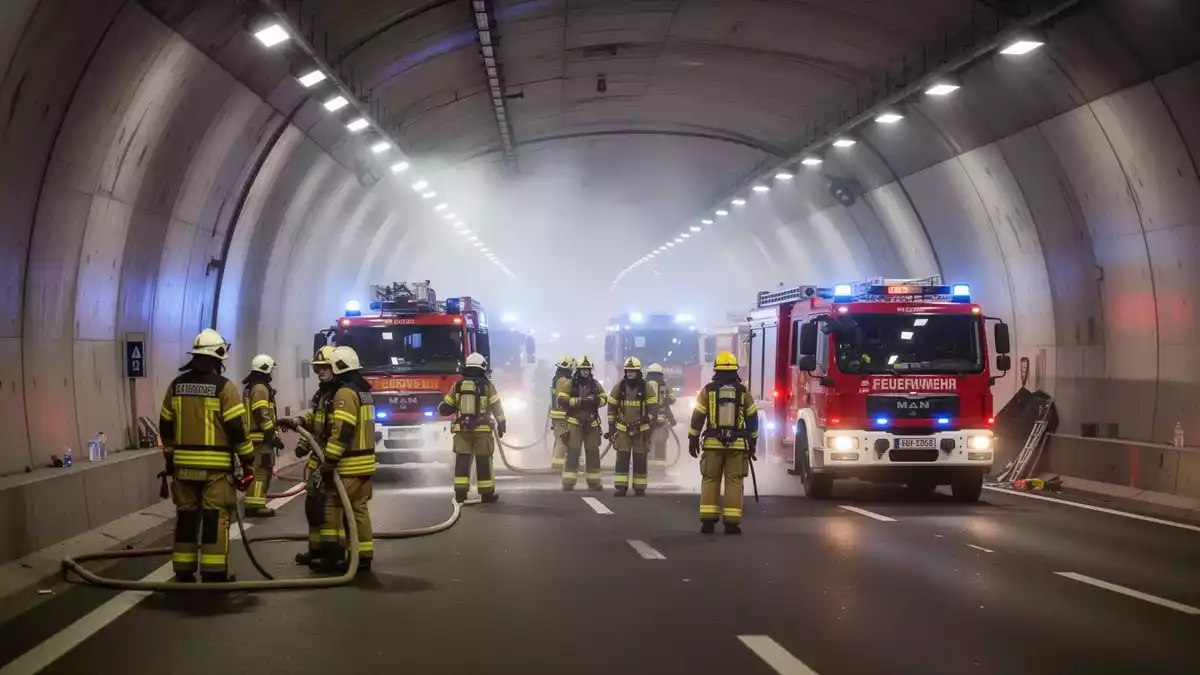 Feuerwehr Wuppertal erprobt neue Taktik bei Burgholztunnel-Übung