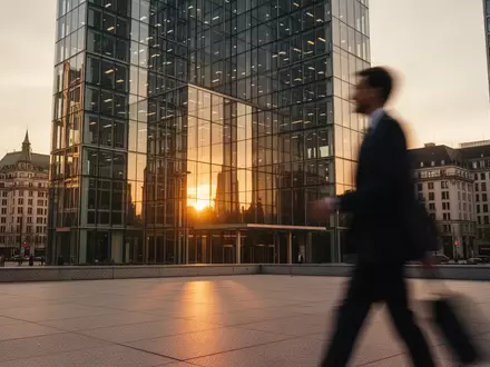 Moderne Bürogebäude in einem europäischen Finanzviertel bei Sonnenuntergang - Foto: über boerse-global.de