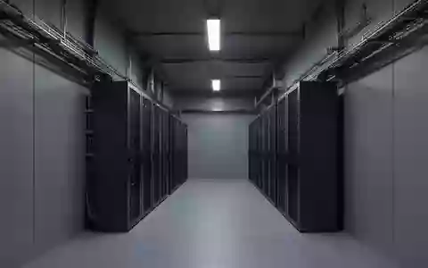 Ein moderner, minimalistischer Serverraum-Korridor mit neutralen Industrie-Architekturelementen und indirekter Beleuchtung. - Foto: über boerse-global.de