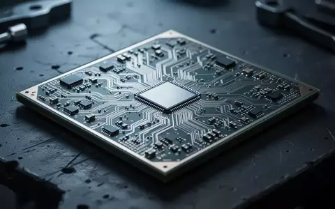 Nahaufnahme einer komplexen Mikrochip-Platine auf einem industriellen Arbeitstisch. - Foto: über boerse-global.de
