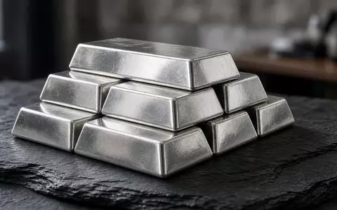 Glänzende Silberbarren auf einer dunklen Schieferplatte bei natürlichem Licht. - Foto: über boerse-global.de