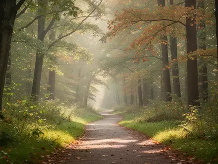 Ein sonnendurchfluteter Waldweg im Frühherbst, der Vitalität und einen gesunden Lebensstil symbolisiert. - Foto: über boerse-global.de