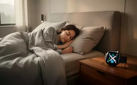 Eine Person schläft friedlich in einem modernen Schlafzimmer mit einer Smartwatch auf dem Nachttisch. - Foto: über boerse-global.de