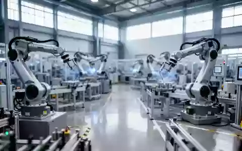Eine moderne, saubere industrielle Fertigungshalle mit automatisierten Robotersystemen und natürlicher Beleuchtung. - Foto: über boerse-global.de