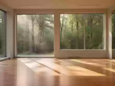 Ein minimalistischer, lichtdurchfluteter Trainingsraum mit Holzboden und Blick in einen ruhigen Wald. - Foto: über boerse-global.de