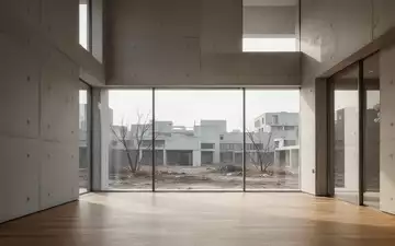 Ein minimalistisch gestalteter, leerer Büroraum mit klaren architektonischen Linien und hellem Tageslicht. - Foto: über boerse-global.de