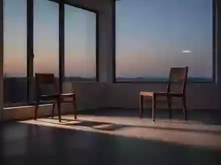 Ein leerer, ruhiger Raum bei Dämmerung mit weichem Licht und Schatten, der eine Atmosphäre der Stille und Erholung vermittelt. - Foto: über boerse-global.de