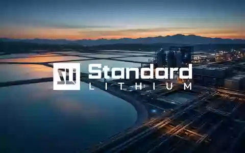 Abstrakte Darstellung einer modernen Lithium-Extraktionsanlage in der Abenddämmerung mit Fokus auf industrielle Geometrie. - Foto: über boerse-global.de