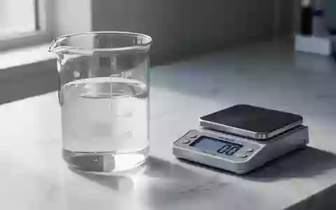 Ein steriles Labor-Setting mit einem Glas Wasser und einer Waage auf einem weißen Marmortisch. - Foto: über boerse-global.de