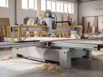 Eine saubere, gut beleuchtete Werkstatt mit einer stationären Holzbearbeitungsmaschine und einer geordneten Arbeitsumgebung. - Foto: über boerse-global.de
