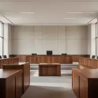 Ein minimalistischer, leerer Gerichtssaal mit polierten Holzoberflächen und natürlichem Lichteinfall. - Foto: über boerse-global.de