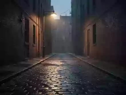 Eine leere, nächtliche Gasse in einer Stadt mit Kopfsteinpflaster und gedämpfter Straßenbeleuchtung. - Foto: über boerse-global.de