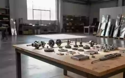 Eine Werkbank mit präzisen mechanischen Bauteilen, Gelenken und Zahnrädern in einer hellen, industriellen Arbeitsumgebung. - Foto: über boerse-global.de