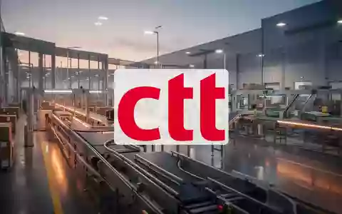 Modernes Logistikzentrum mit automatisierter Fördertechnik in atmosphärischer Abendbeleuchtung. - Foto: über boerse-global.de