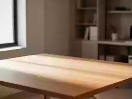 Ein minimalistischer, moderner Arbeitsplatz mit weichem Tageslicht auf einem sauberen Holztisch in einer ruhigen Umgebung. - Foto: über boerse-global.de