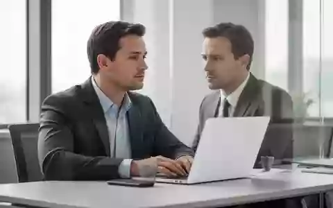 Ein Finanzanalyst sitzt nachdenklich an einem Schreibtisch in einem modernen Büro. - Foto: über boerse-global.de