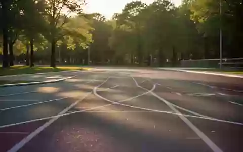 Eine leere moderne Laufbahn in einem Park im goldenen Licht der Abendsonne. - Foto: über boerse-global.de