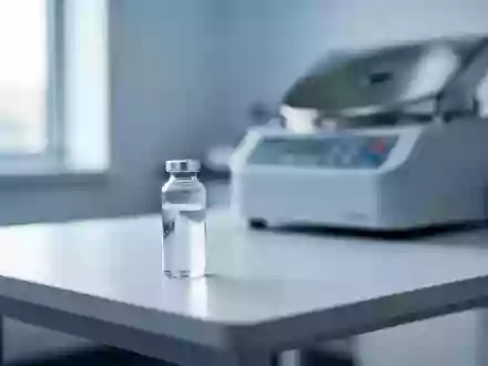 Ein steriler Labortisch mit einem medizinischen Probenfläschchen in einer hellen, klinischen Umgebung. - Foto: über boerse-global.de