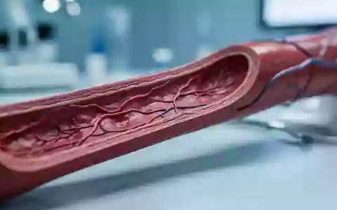 Eine medizinische Nahaufnahme eines Gefäßmodells, die die Struktur einer Arterienwand in einer klinischen Umgebung zeigt. - Foto: über boerse-global.de