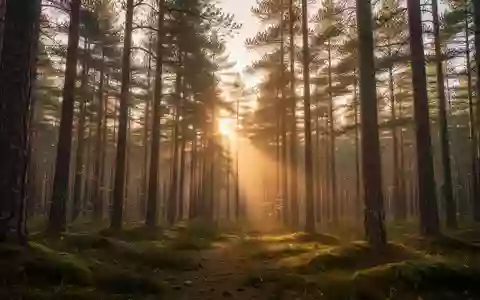 Ein weitläufiger Nadelwald im sanften Morgenlicht, der die natürliche Umgebung für Windenergieprojekte symbolisiert. - Foto: über boerse-global.de
